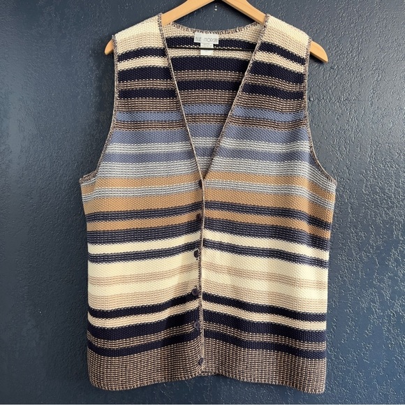 Vintage Blue Morgan Striped Cotton Button-Down Vets - Picture 1 of 4